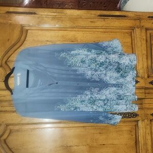 Soft Surroundings Floral tunic top gray/blue with tank gently used 2x